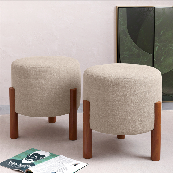 Kit 2 Puffs Apollo Decorativo Sala Escritorio Luxuoso - Cores