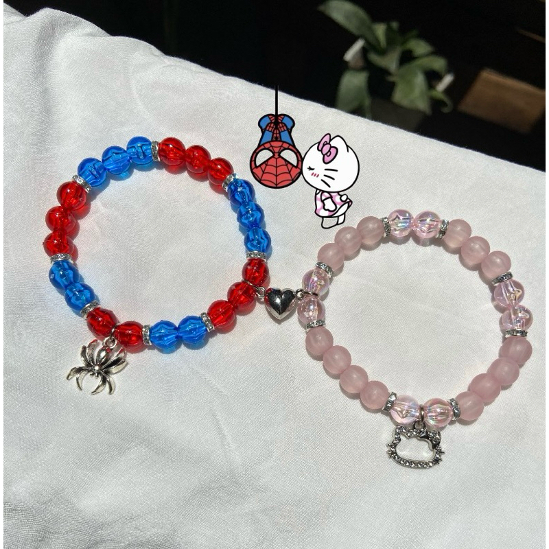 Pulseira homem aranha e Hello Kitty com ímã magnético | Shopee Brasil