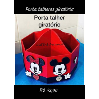 Porta talheres giratório mickey e minnie disney
