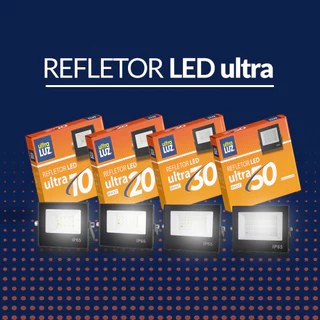 Kit 1, 2 e 3 Unidades Refletores Holofote LED 10W, 20W, 30W e 50W Branco Frio Bivolt - Ultraluz