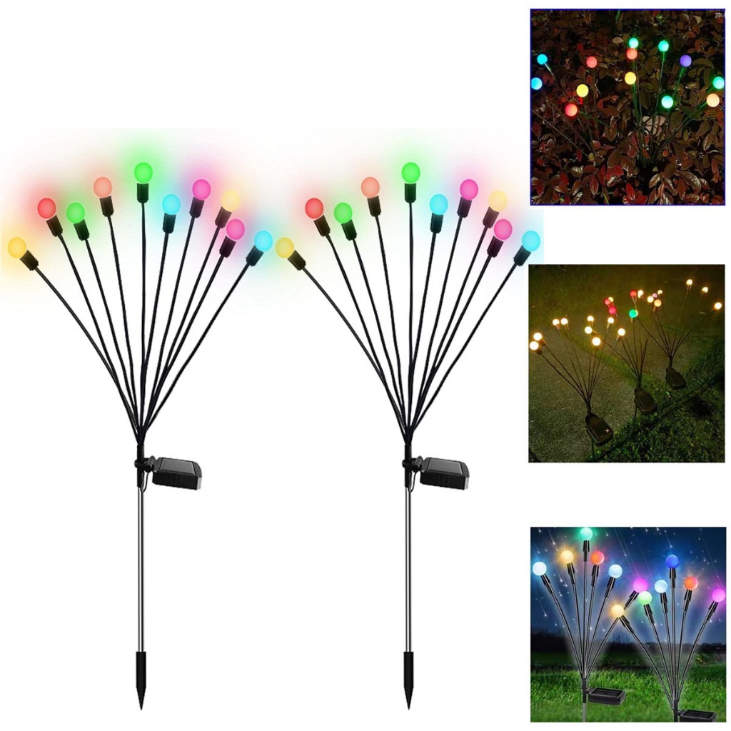 kit 2 Luminaria Solar Jardim Casa Iluminação Quintal Decorativo
