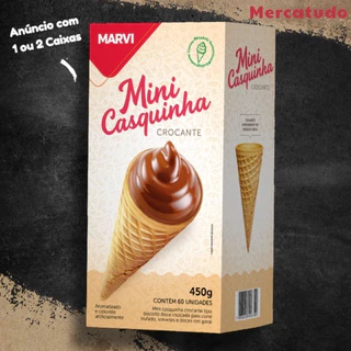 Mini Casquinha - Marvi 450g - 60 Mini Cones (tamanho: 9 cm)