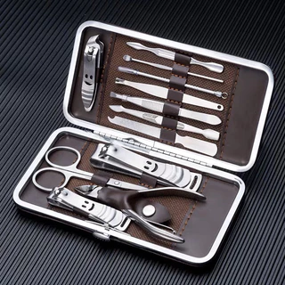 Kit Cortador De Unha Manicure Portatil Estojo Pinca Tesoura 12 peças