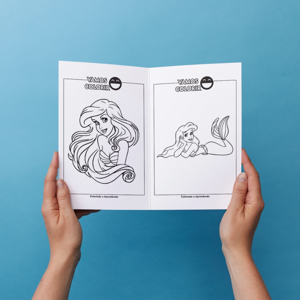 Livrinho Livro Livreto para Colorir Infantil Ariel A Pequena Sereia 14 ...