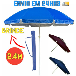 Guarda-sol Sombreiro Gigante Liso 2,4 Metros Piscina Praia Pesca