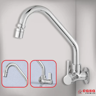 Torneira de Cozinha Parede Com Arejador Articulado 1/4 De Volta Luxo - 1167 C 70