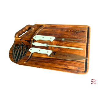Kit Churrasco Atlético Mineiro Personalizado Time Tábua com Utensílios