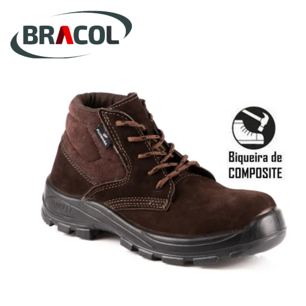 BOTINA CAMURÇA NOBUCK BICO COMPOSITE MARRON BRACOL FUJIWARA C.A
