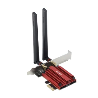 Adaptador Placa de Rede Wifi 6e, PCI-E, Bluetooth 5.3, Tri Band, Offboard, 2.4GHz, 5GHz, 6GHz, Intel AX210, PC Windows - Fenvi