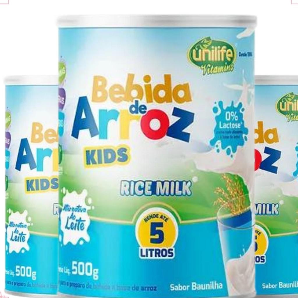 Kit 3 Bebida De Arroz Rice Milk 500g / 5l Baunilha - Unilife | Shopee ...