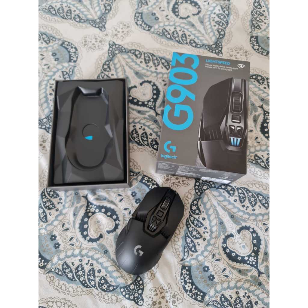 Mouse Gamer Sem Fio Logitech G903 LIGHTSPEED com RGB LIGHTSYNC, Design Ambidestro Personalizável, Sensor HERO 25K Como Novo