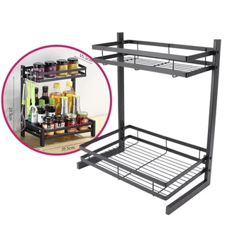 Prateleira Organizador Multiuso 2 Andares Para Cozinha Rack de Metal Armazenamento De Temperos