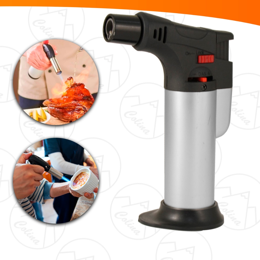 Maçarico Culinário Portátil Manual A Gás Recarregável