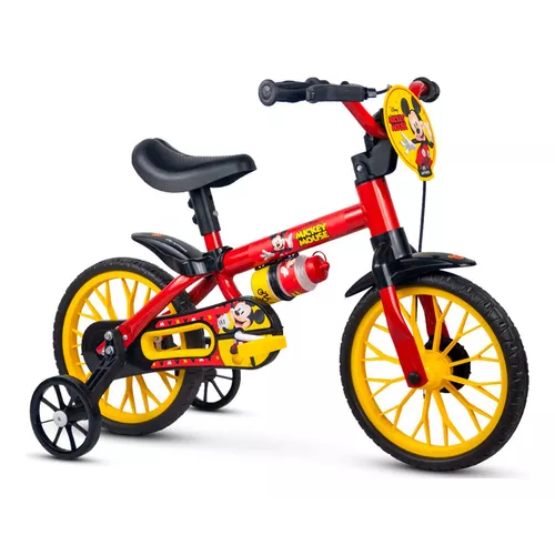 Bicicleta Bicicletinha Infantil Mickey Aro 12 - Nathor