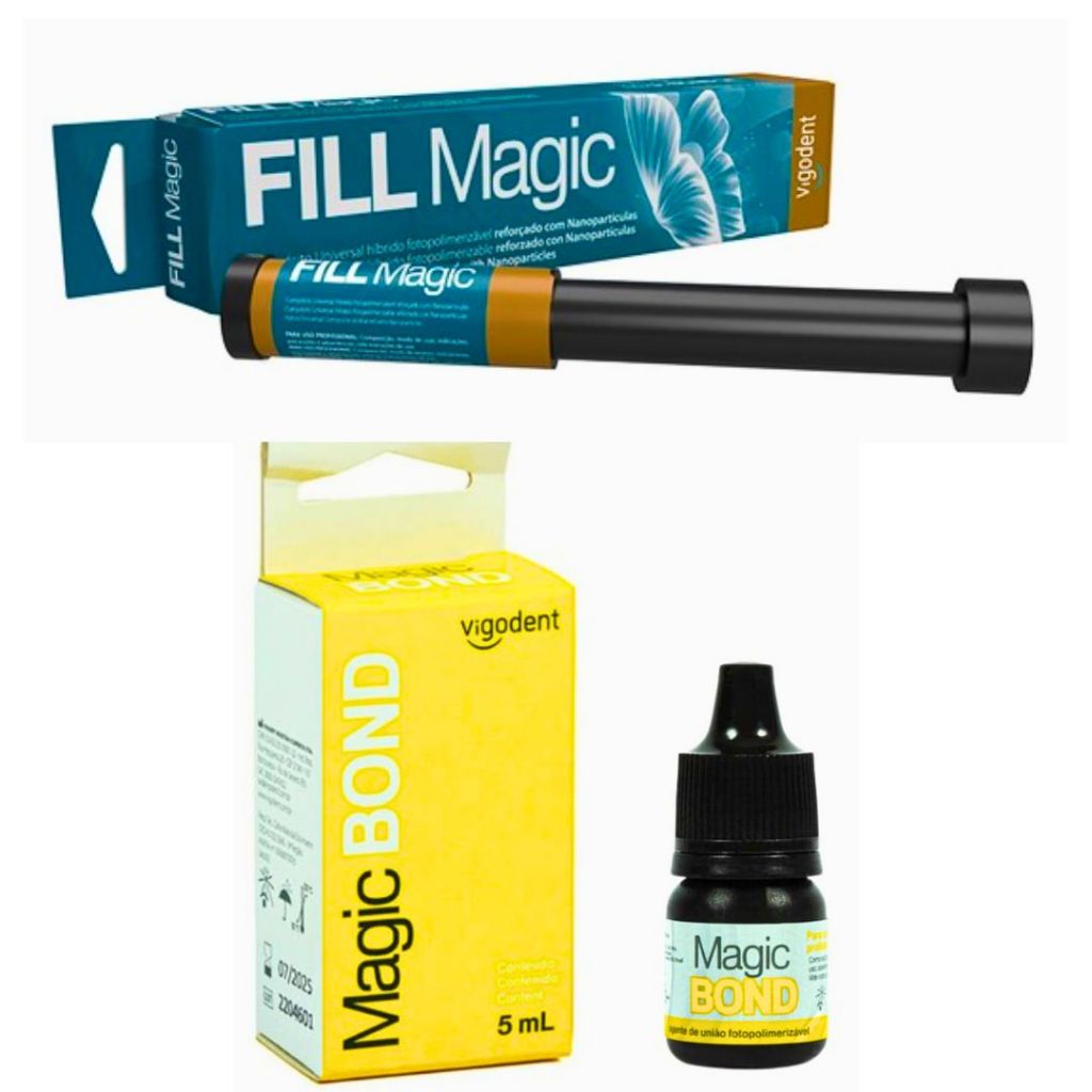 KIT PODOLOGO ADESIVO MAGIC BOND 5ML + RESINA FILL MAGIC A2 ESMALTE ...