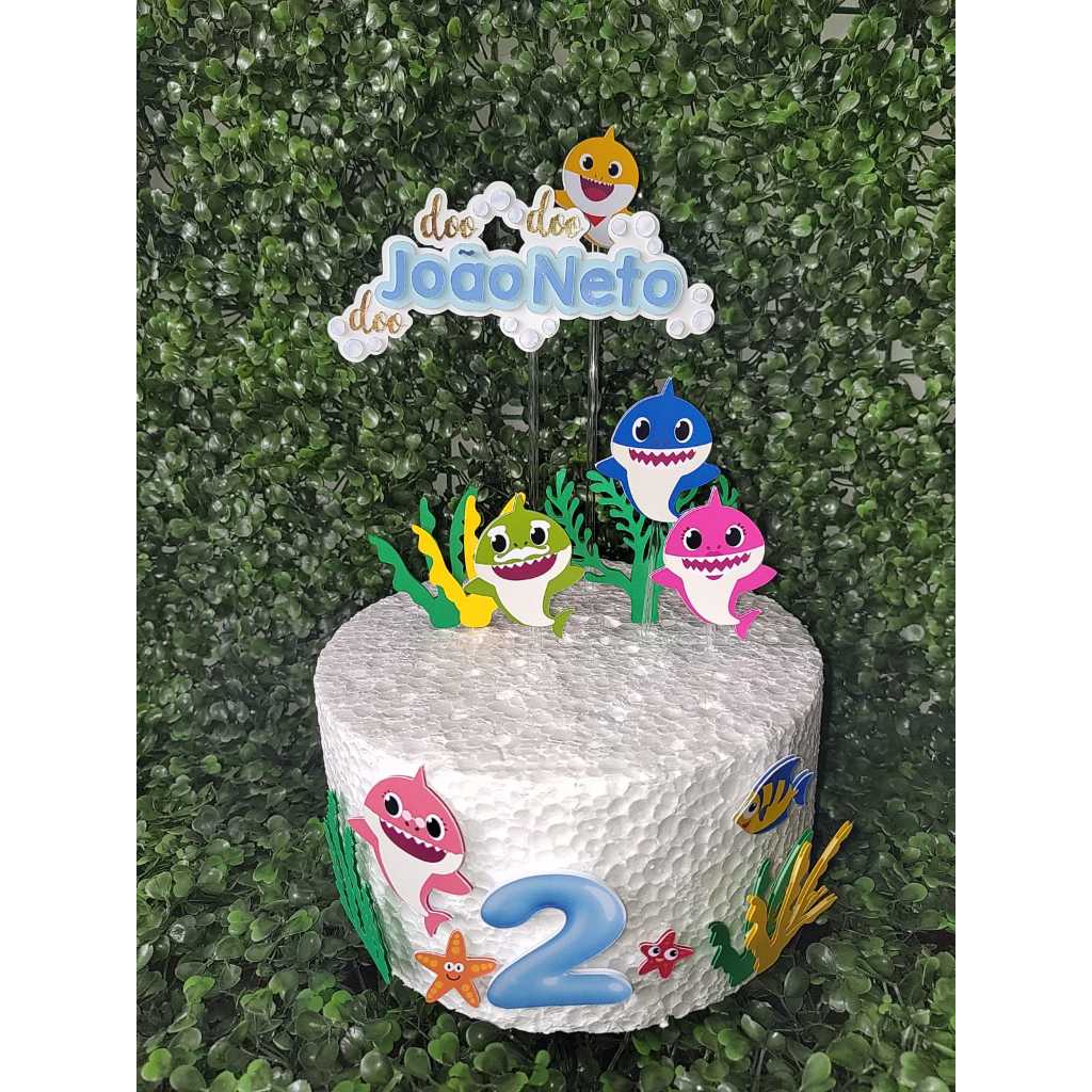 Decoração de bolo de aniversário kawaii, desenho animado marinho