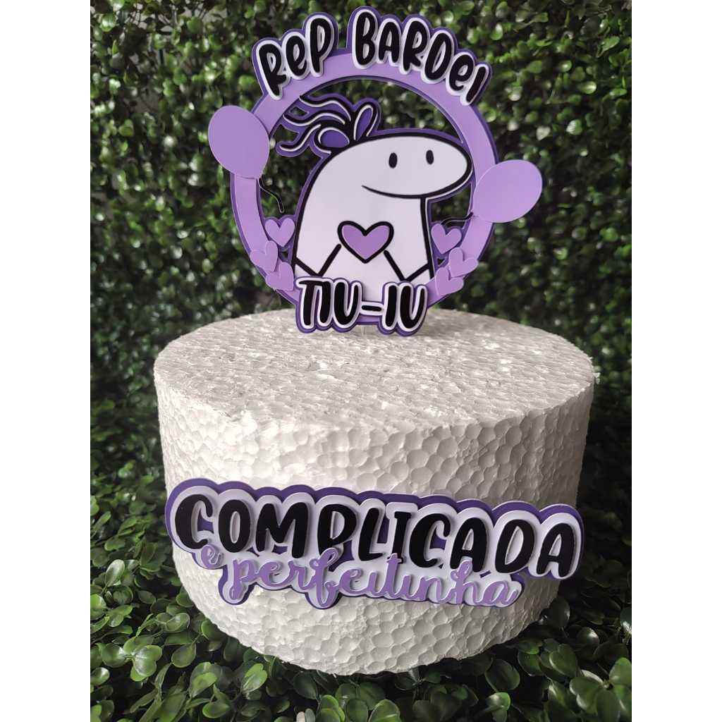 Topo Topper De Bolo Rep bardei tiu-iu (complicada e perfeita) | Shopee ...