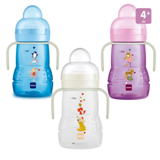 Copo De Transição Antivazamento Mam 220ml Trainer Treinamento Baby Azul Rosa com Alça Menino Menina 4meses+