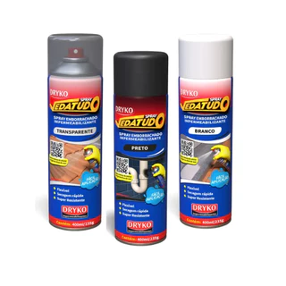 Spray Veda Tudo borracha líquida impermeabilizante Branco Preto 400ml