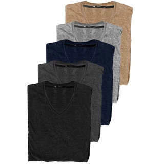 Kit 5 Camisas Camisetas Masculina Plus Size Big Lisa Gola V