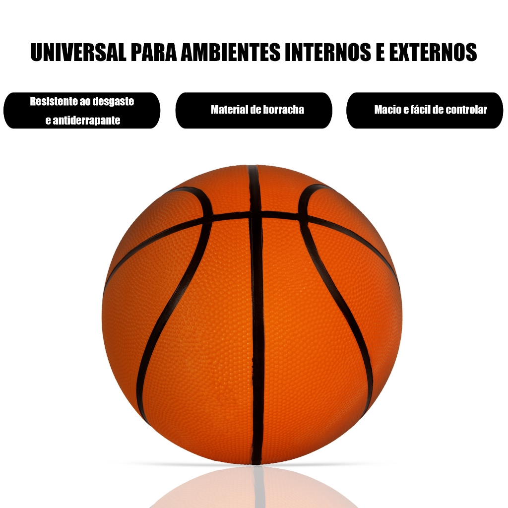 Bola de basquete de borracha 22cm tamanho e peso padrão de alta qualidade  600g - Dm Brasil Brinquedos - Bola de Basquete - Magazine Luiza