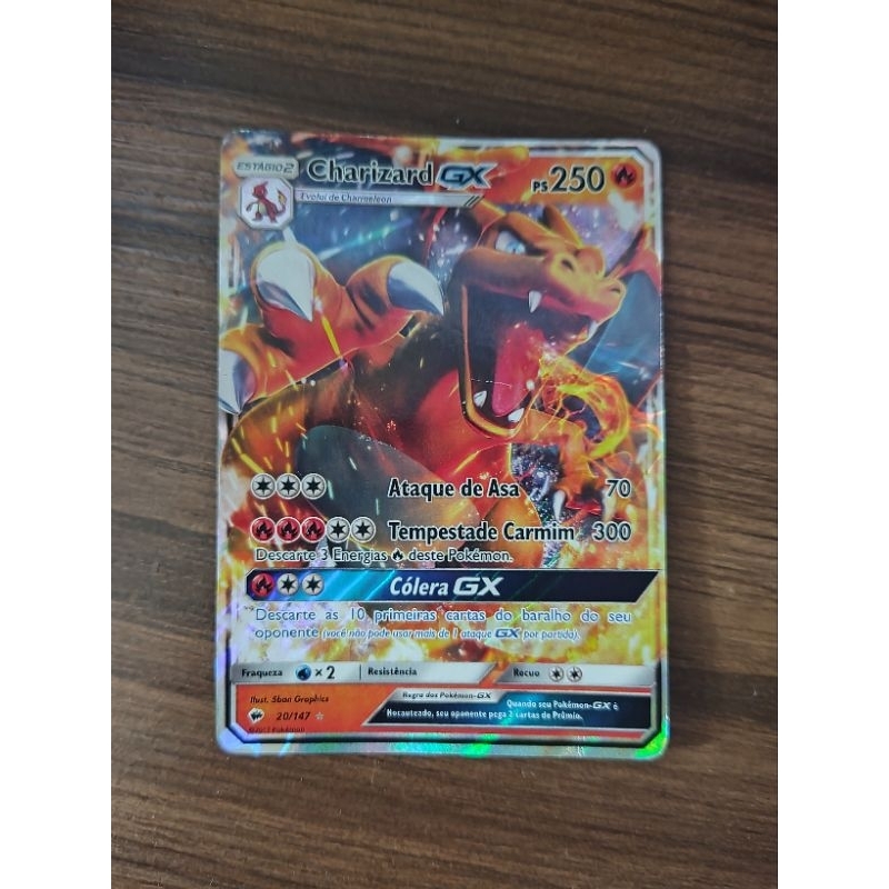 Carta Pokemon Reshiram e Charizard GX Aliados Full Art Português