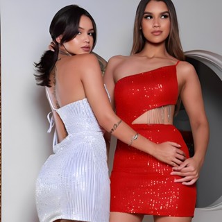 Vestido Feminino Curto Mula Manca Alcinha Aberto nas Contas e na Barrida com Corrente