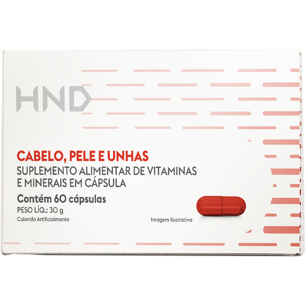 Suplemento Alimentar para Cabelo, Pele e Unhas HND 60 Cápsulas | Shopee ...