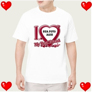 Camiseta Personalizada com Sua Foto I Love My Girlfriend