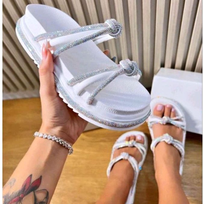 Papete Birken Sola Alta plataforma com Strass Brilho Tendência | Shopee ...