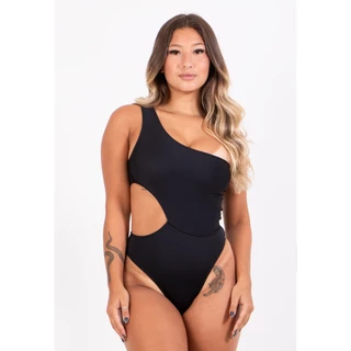 Maiô Body Feminino Decote Abertura Lateral Poliamida Moda Praia Moderno e Elegante