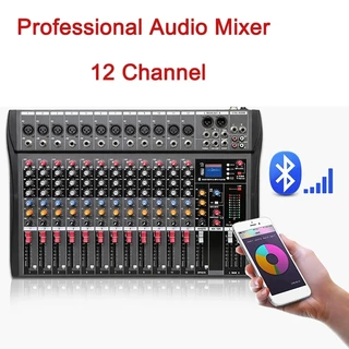 12 canais usb mp3 player registro interface misturador de áudio portátil mixagem console placa de som para dj estúdio karaoke gravação pc Para dj karaoke gravação de computador Para estúdio de gravação de palco de