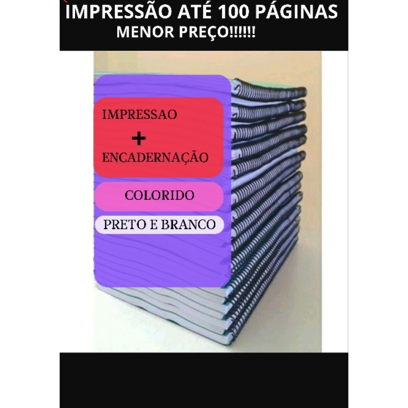 Impressao EncadernaÇÃo Apostilas Até 200 Páginas Coloridas Frente E Verso Shopee Brasil 5488