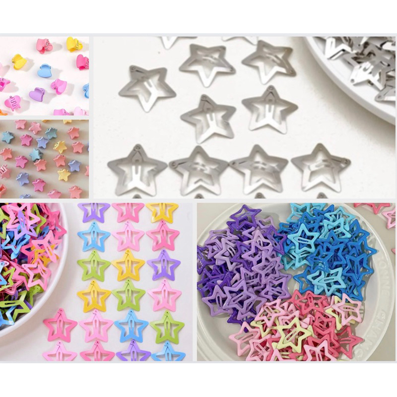 tic tac grampo presilha coração estrela borboleta acessórios feminino menina infantil