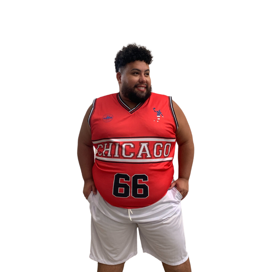 Camisa Regata Masculina Plus Size Basquete Chicago Dry Fit Proteção Solar Uv+ Tamanho Grande