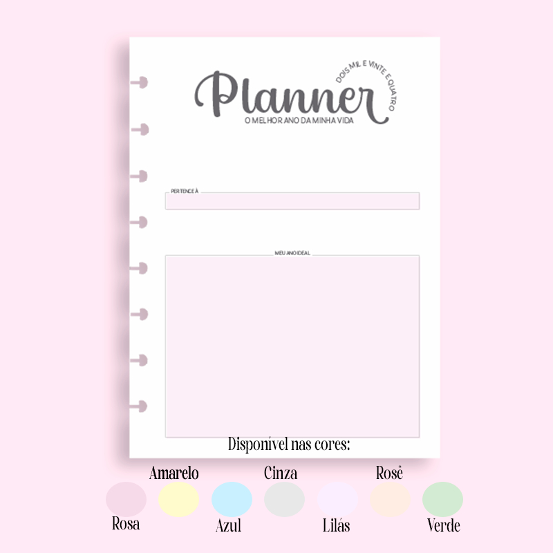 Refil Miolo de Planner Caderno Inteligente datado ou permamente P amado
