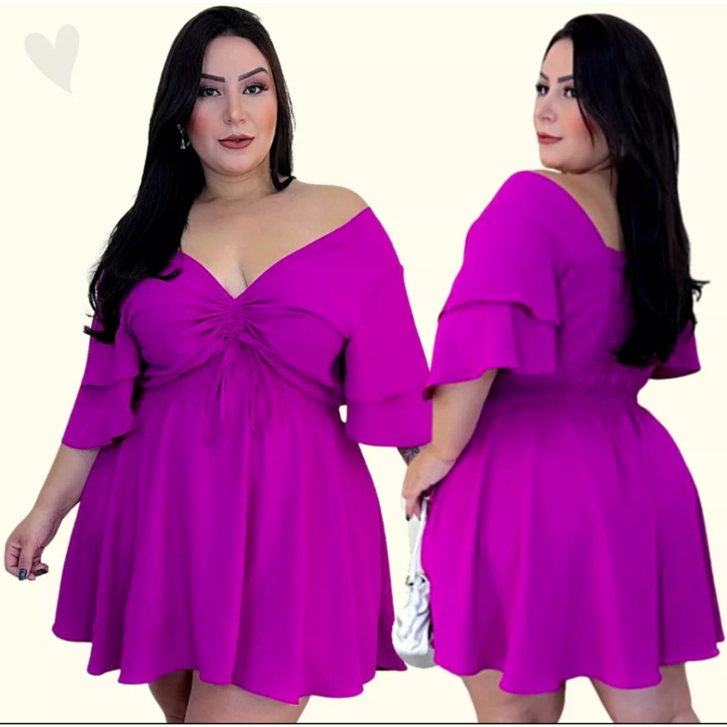 Vestido Macaquinho Feminino Plus Size Duna Shopee Brasil