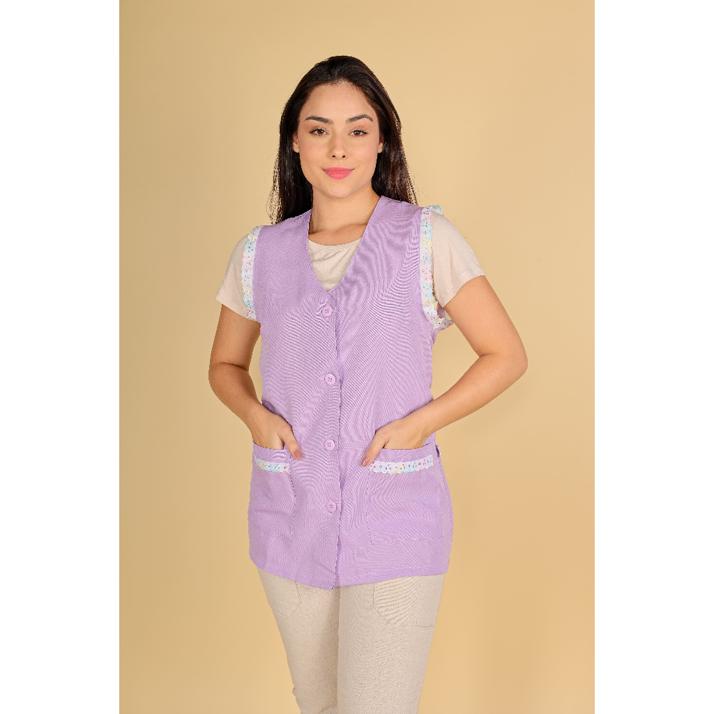 Avental Jaleco Bata Professor com lese colorido | Shopee Brasil