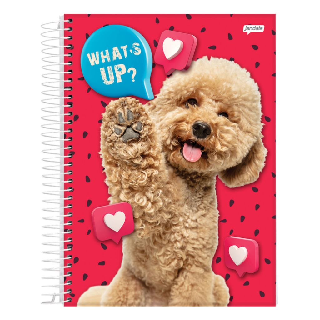 Caderno Universitário Espiral Capa Dura Pets Love 10 Matérias 160