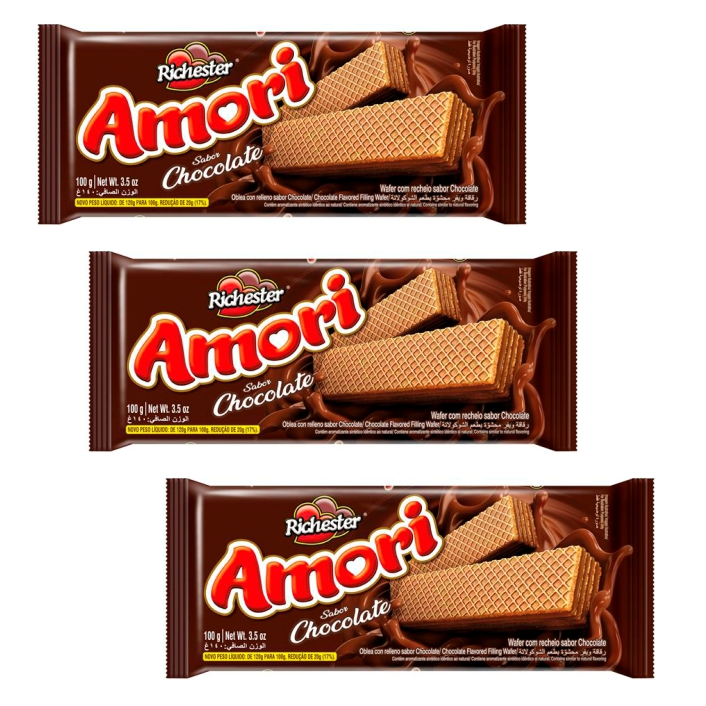 Biscoito Wafer Richester sabores kit com 3 unidades 80g | Shopee Brasil
