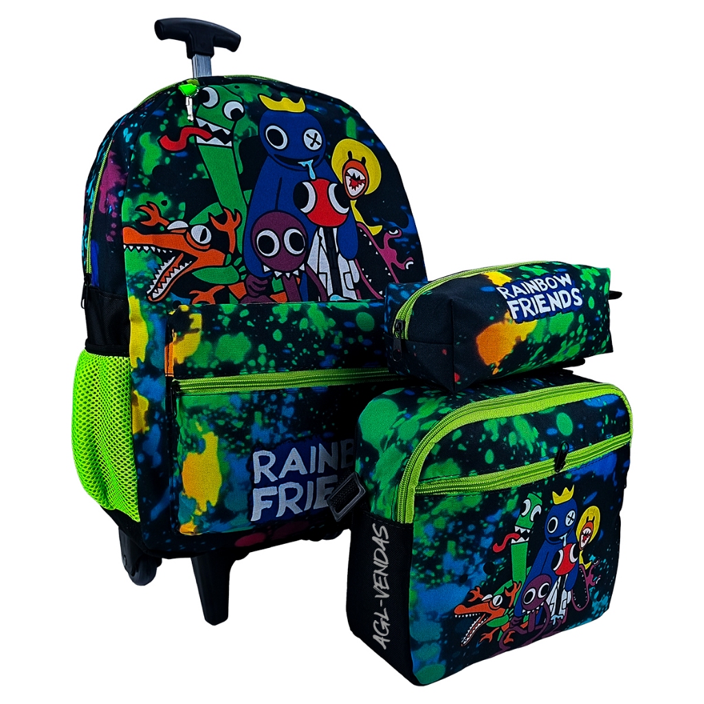 Kit Mochila Rainbow Friends Amigos Do Azul Babão Costas G F5