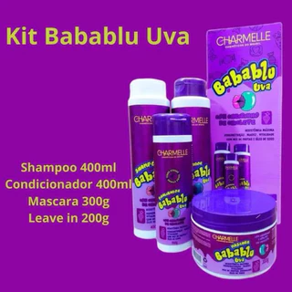 Lançamento! Kit Capilar Babablu Uva 4 Itens