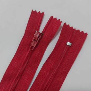 Zíper Nylon Comum 20cm Vermelho