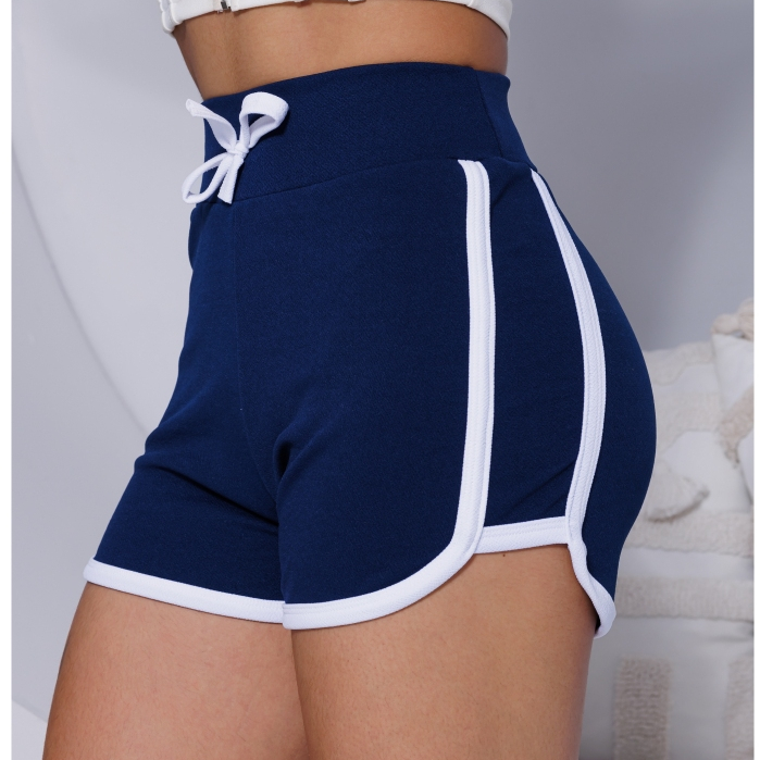Shorts Curto Feminino com Amarração Detalhe nas Laterais Crepe