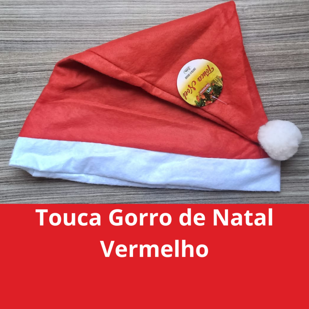 Touca Gorro Papai Noel Vermelho TNT Decoração Natalina Para Cabeça ...