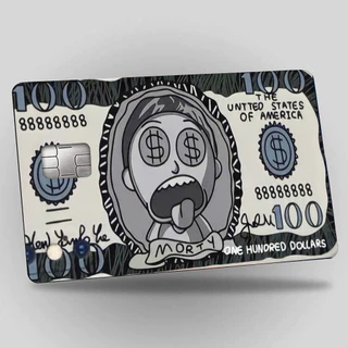 Adesivo Cartão de Credito Dollar Rick and Morry Classico Pelicula Adesiva Protetora Skin Debito Credito Vale Alimentação