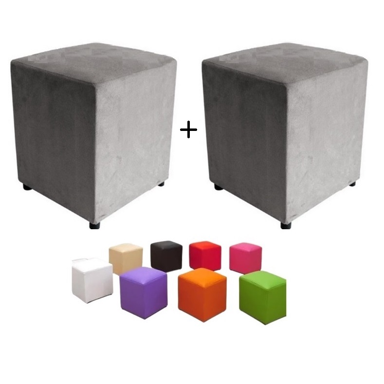 Kit 2 Puff Quadrado Cubo Promoção/Várias Cores Disponíveis.