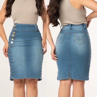 Saia Jeans Evangélica Pince Clara 7 Pallas