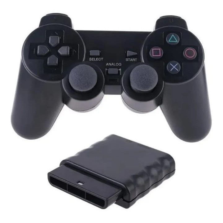 Controle PS2 Sem Fio Wireless Dual Shock Com Vibração