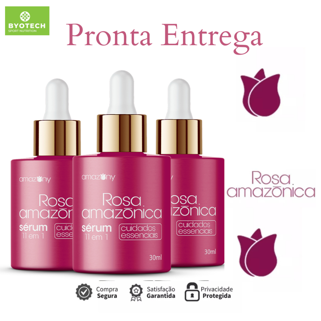 3 ROSA AMAZÔNICA AMAZONY ORIGINAL SÉRUM 11 EM 1 LOJA OFICIAL + NOTA ...